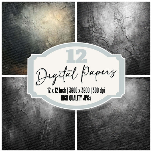 Skeletal Vine Grunge Digital Paper Pack (DDD003497)