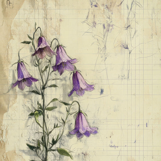 Sketch Bellflower Notepad Digital Paper Pack (DDD003510)