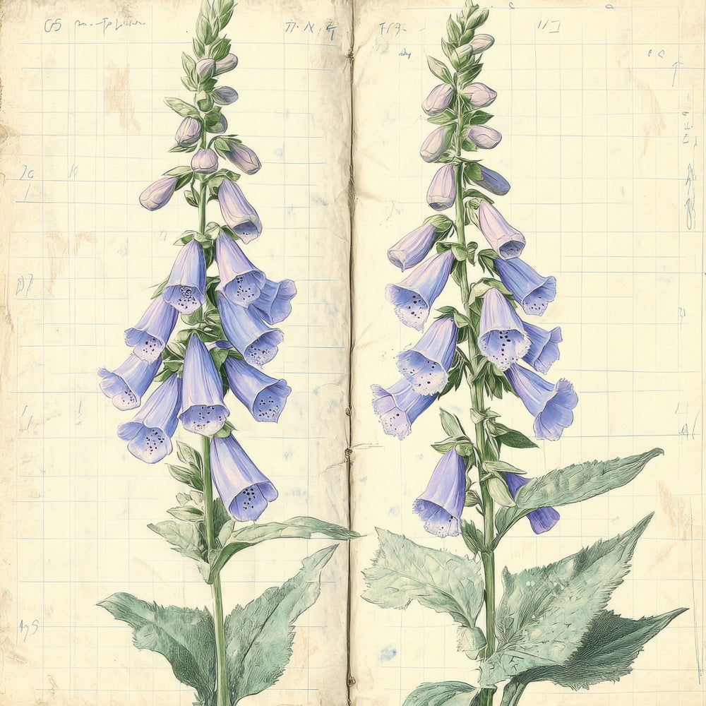 Sketch Blue Foxglove Notepad Digital Paper Pack (DDD003512)