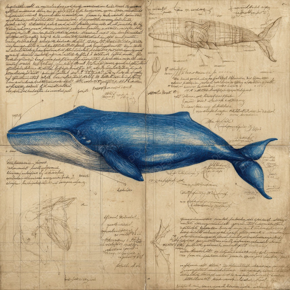Sketch Blue Whale Overview Digital Paper Pack (DDD003513)