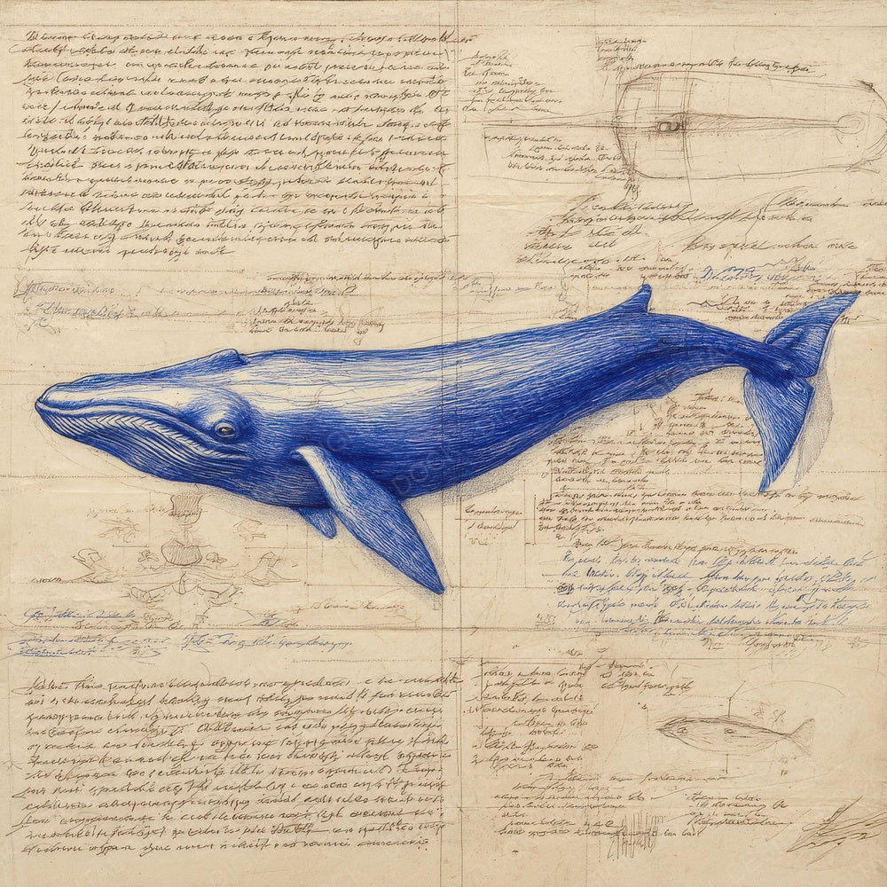 Sketch Blue Whale Overview Digital Paper Pack (DDD003513)