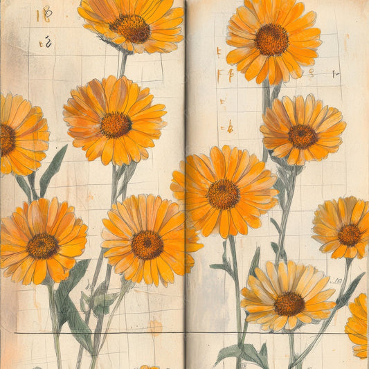 Sketch Calendula Notepad Digital Paper Pack (DDD003518)