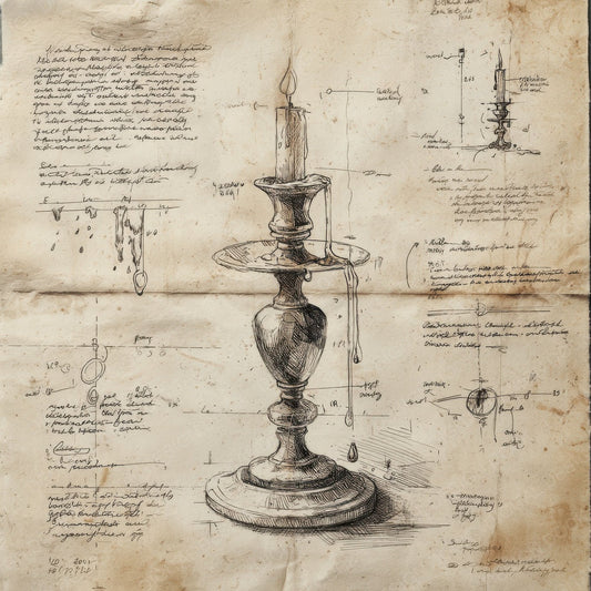 Sketch Candlestick with Wax Digital Paper Pack (DDD003521)