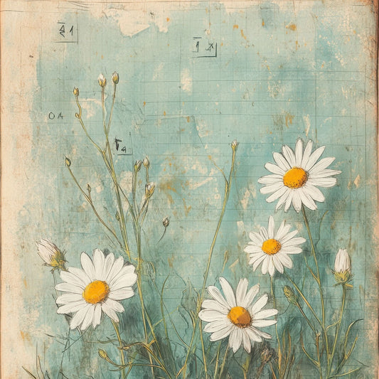 Sketch Chamomile Notepad Digital Paper Pack (DDD003529)