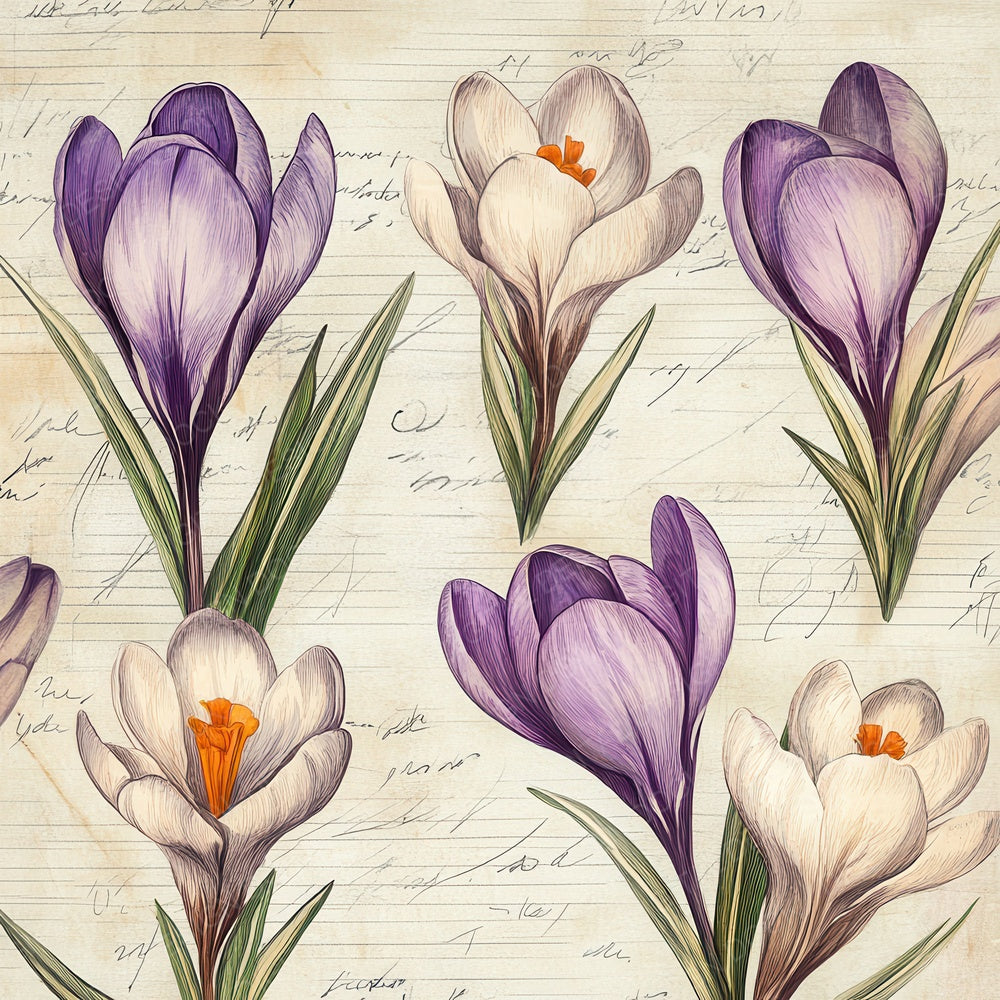 Sketch Crocus Notepad Digital Paper Pack (DDD003539)