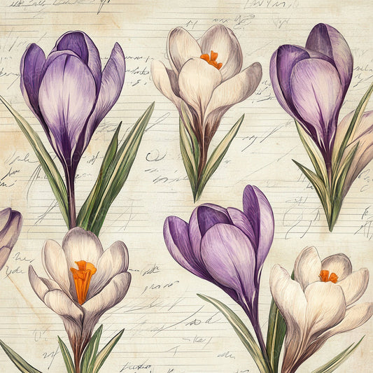 Sketch Crocus Notepad Digital Paper Pack (DDD003539)