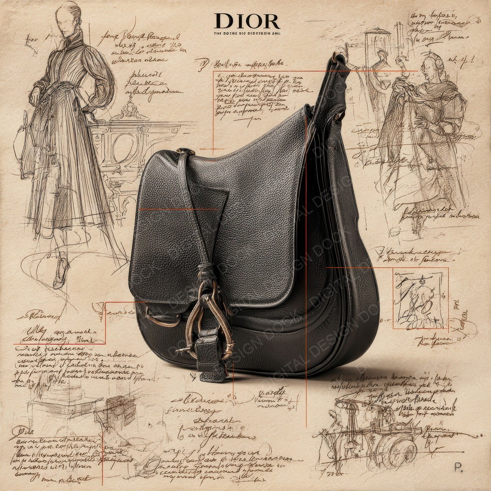 Sketch Dior Saddle Handbag Digital Paper Pack (DDD003545)