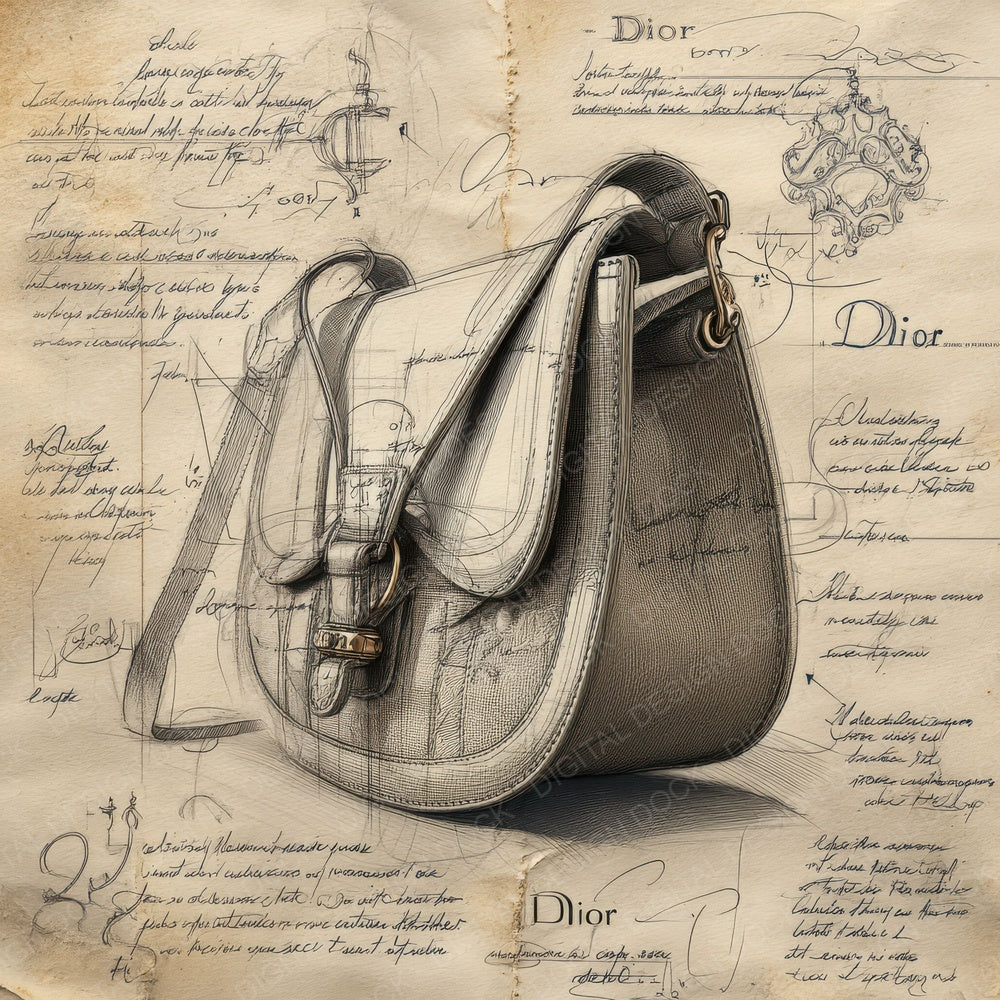 Sketch Dior Saddle Handbag Digital Paper Pack (DDD003545)