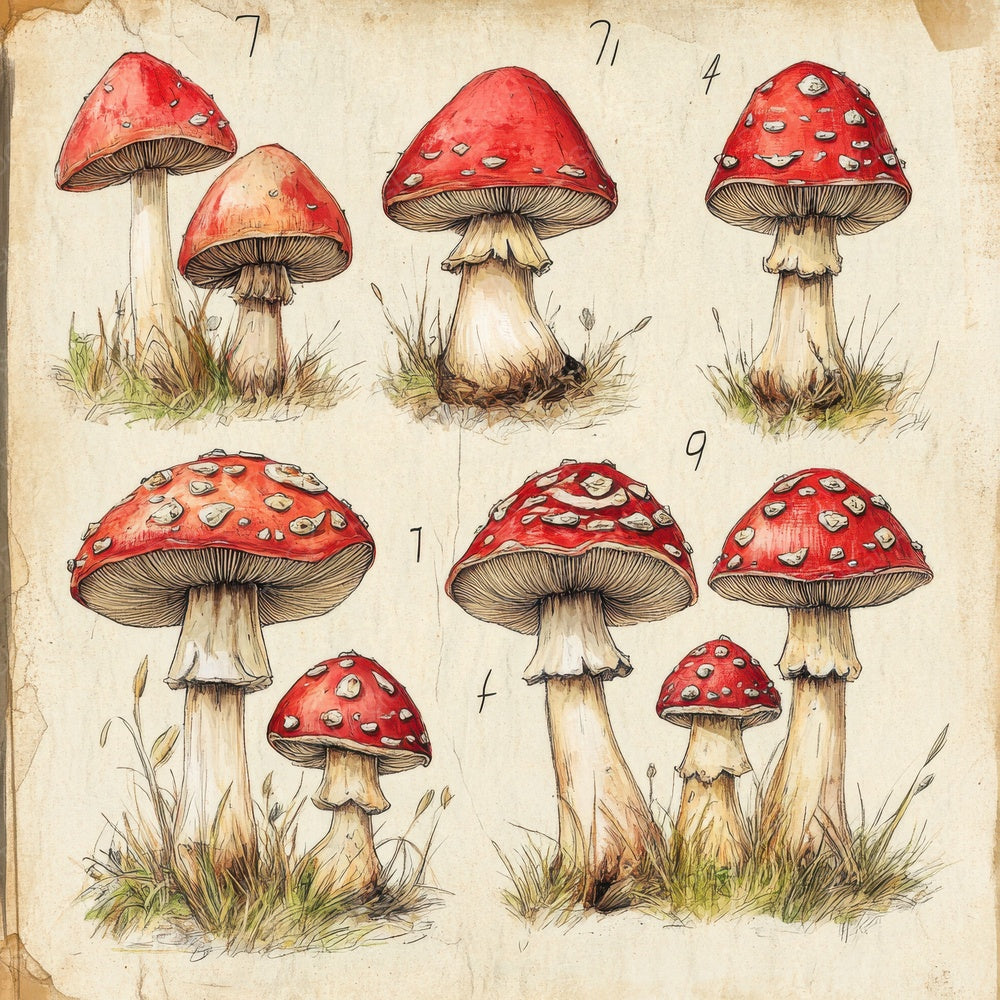 Sketch Fly Agaric Notepad Digital Paper Pack (DDD003554)
