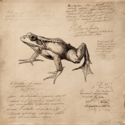 Sketch Frog Anatomy Chart Digital Paper Pack (DDD003559)