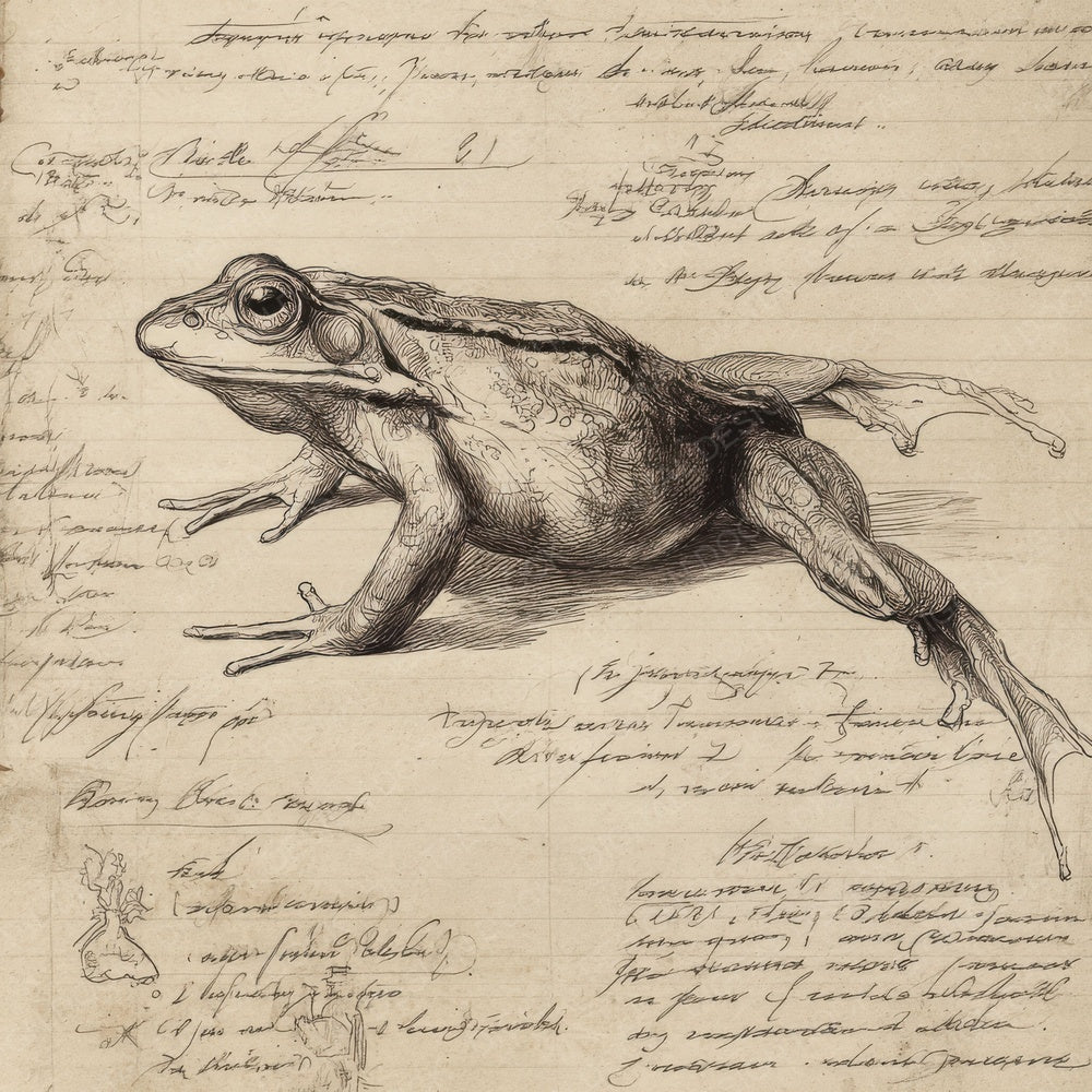Sketch Frog Anatomy Chart Digital Paper Pack (DDD003559)