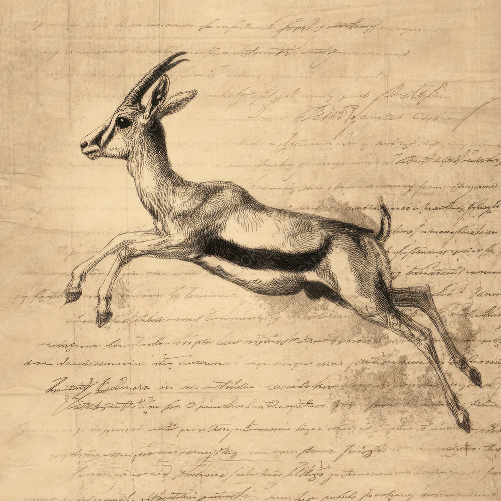 Sketch Gazelle Leaping Form Digital Paper Pack (DDD003560)