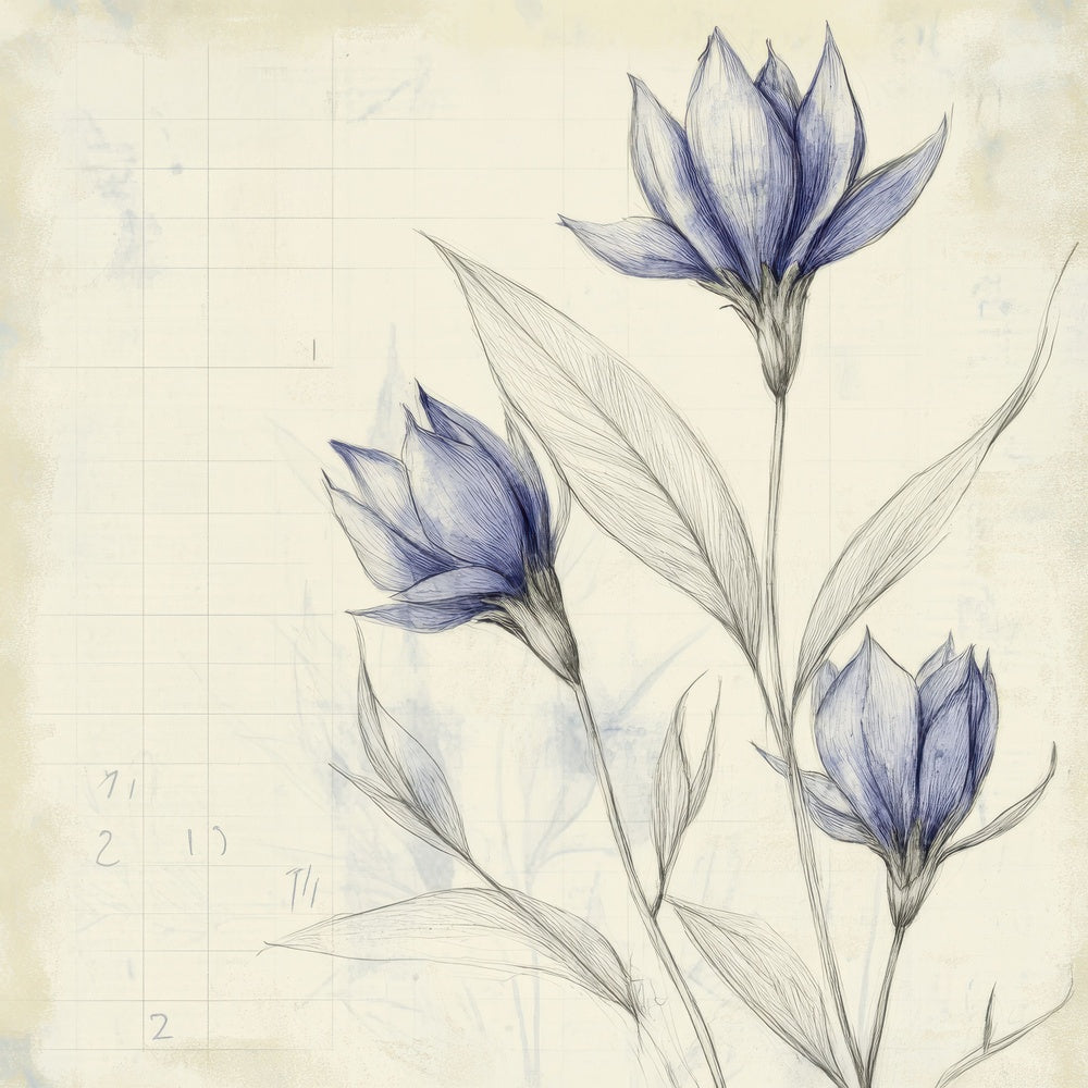 Sketch Gentian Notepad Digital Paper Pack (DDD003561)