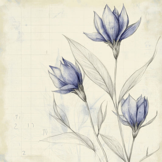 Sketch Gentian Notepad Digital Paper Pack (DDD003561)