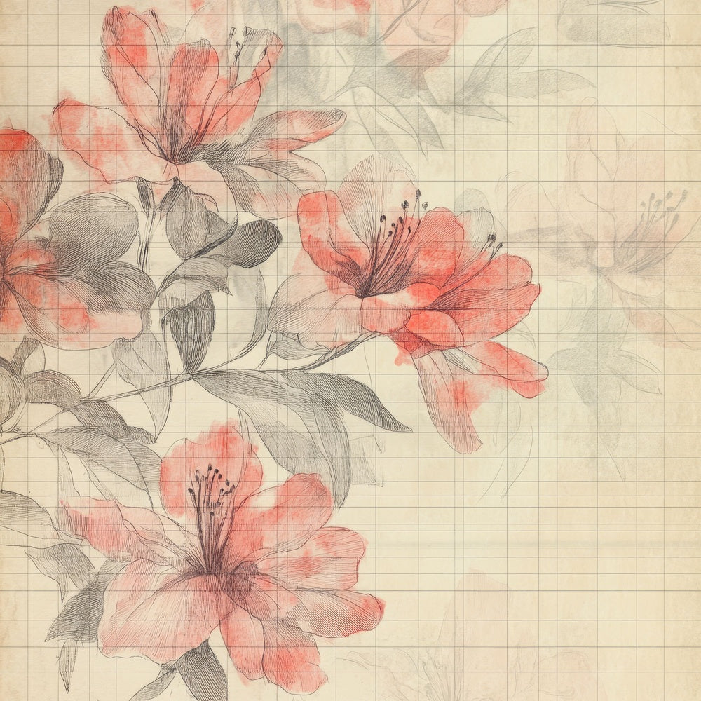 Sketch Gerbera Notepad Digital Paper Pack (DDD003563)