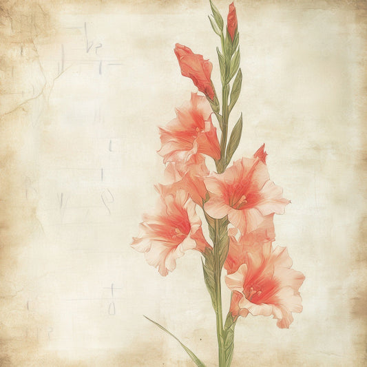 Sketch Gladiolus Notepad Digital Paper Pack (DDD003565)