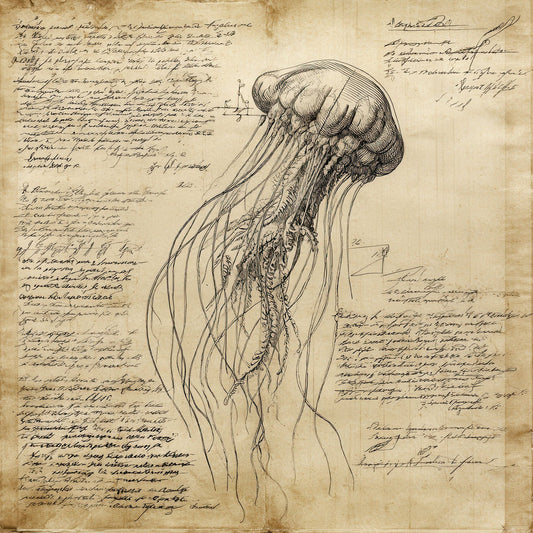 Sketch Jellyfish Tentacle Study Digital Paper Pack (DDD003595)