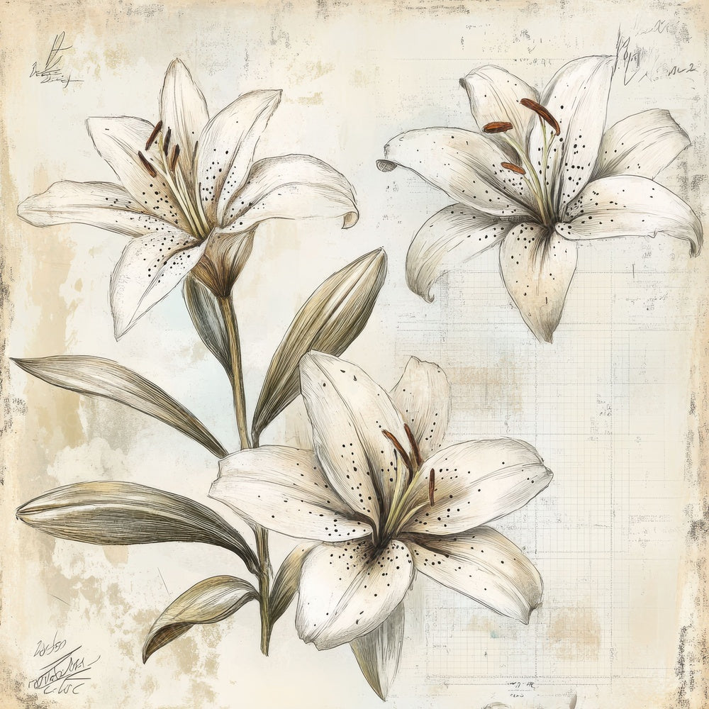 Sketch Lily Colour Digital Paper Pack (DDD003602)