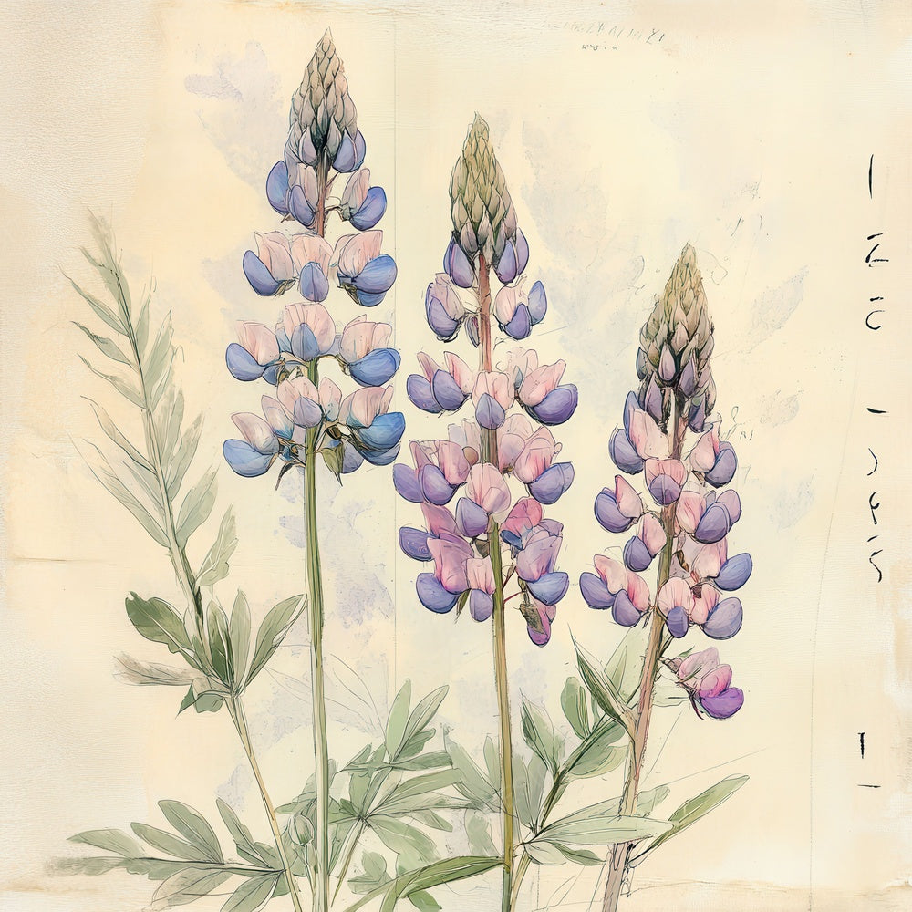 Sketch Lupine Notepad Digital Paper Pack (DDD003608)