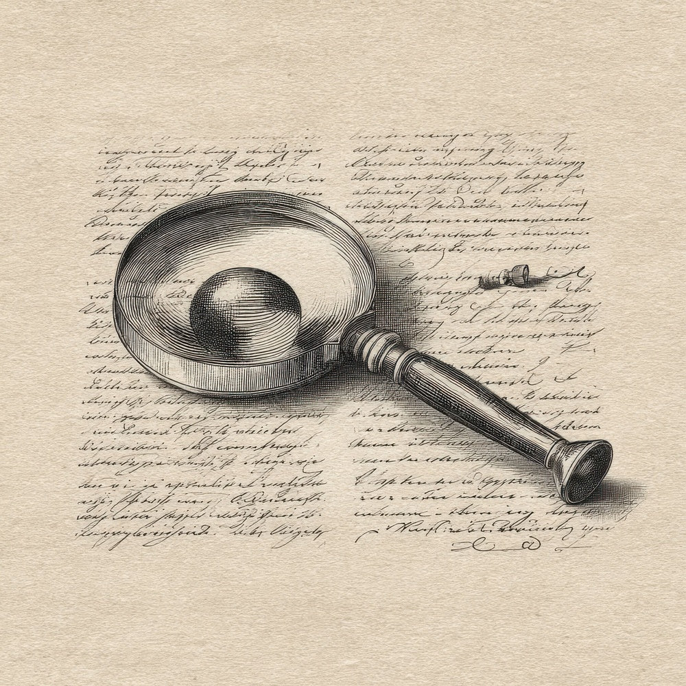 Sketch Magnifying Glass Handle Digital Paper Pack (DDD003610)