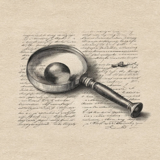 Sketch Magnifying Glass Handle Digital Paper Pack (DDD003610)