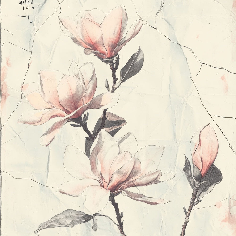 Sketch Magnolia Notepad Digital Paper Pack (DDD003611)