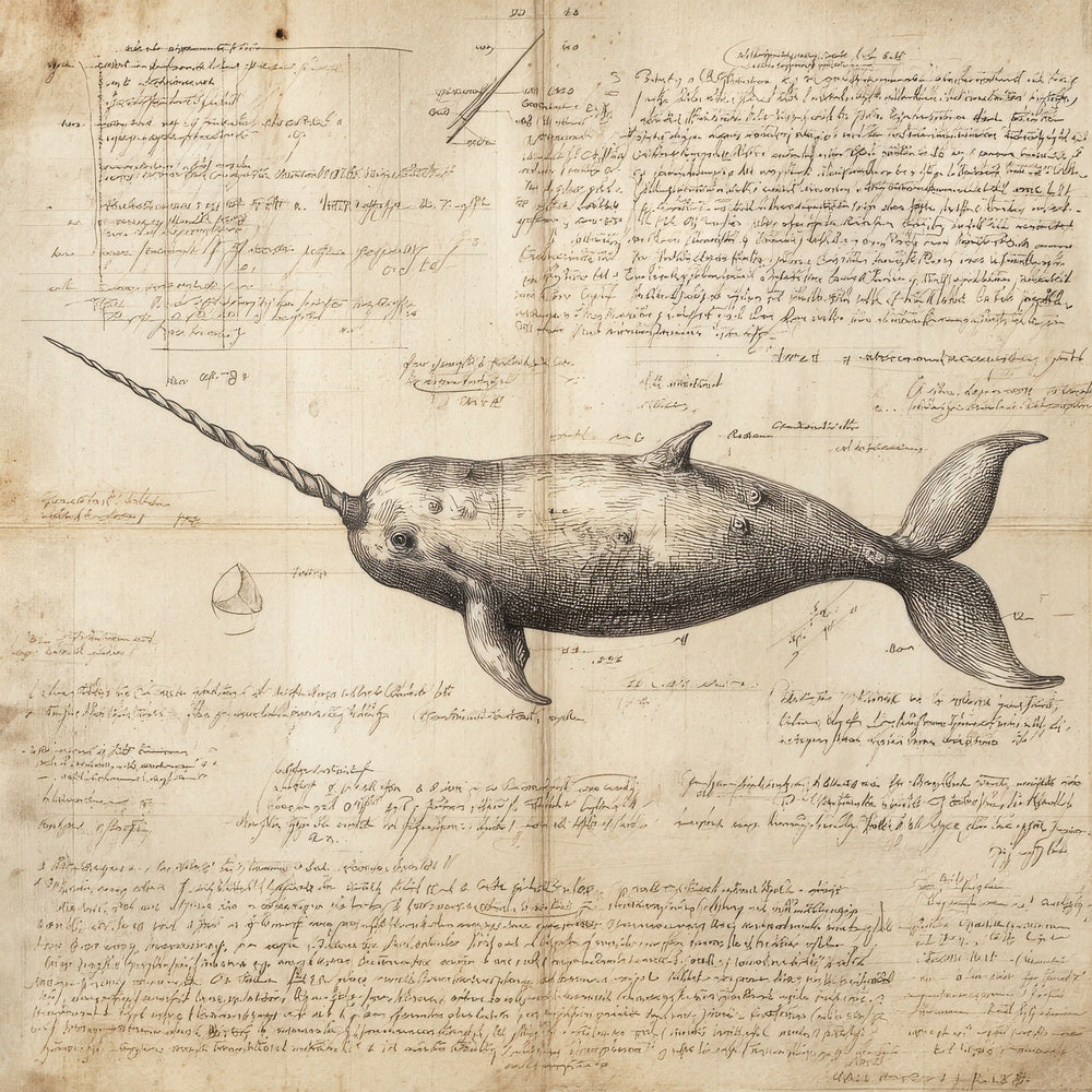 Sketch Narwhal Tusk Study Digital Paper Pack (DDD003623)
