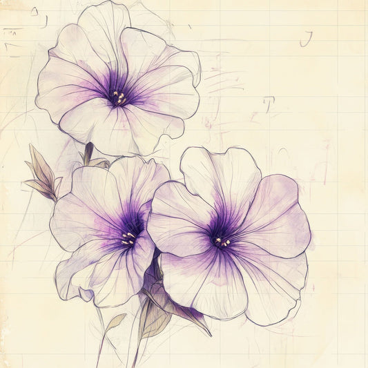 Sketch Petunia Notepad Digital Paper Pack (DDD003635)