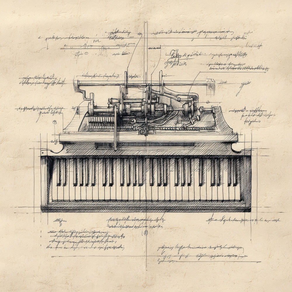 Sketch Piano Keyboard Top Digital Paper Pack (DDD003636)