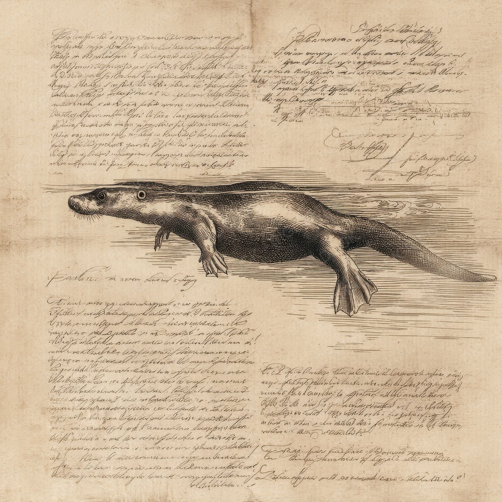Sketch Platypus Aquatic Sheet Digital Paper Pack (DDD003642)