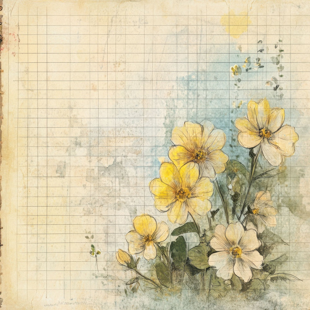 Sketch Primrose Notepad Digital Paper Pack (DDD003646)