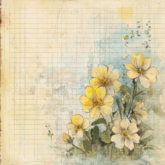 Sketch Primrose Notepad Digital Paper Pack (DDD003646)