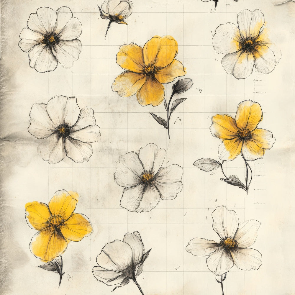 Sketch Primrose Notepad Digital Paper Pack (DDD003646)