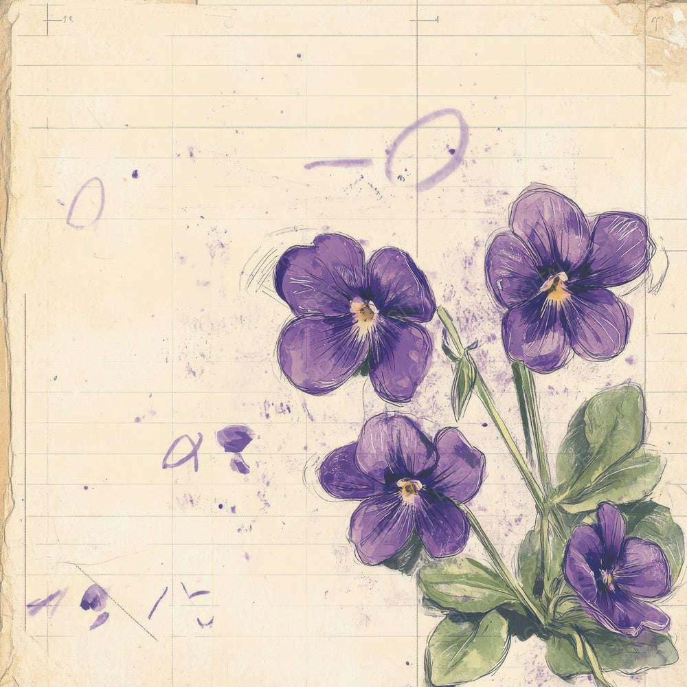 Sketch Purple Violet Notepad Digital Paper Pack (DDD003648)