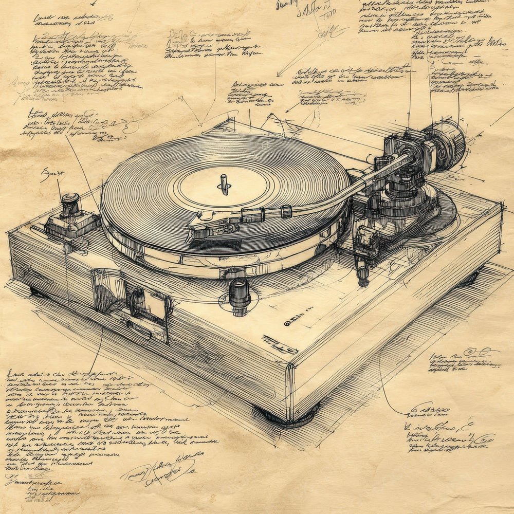 Sketch Record Player Turntable Digital Paper Pack (DDD003652)