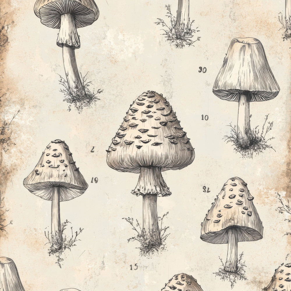 Sketch Shaggy Inkcap Notepad Digital Paper Pack (DDD003663)