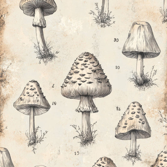 Sketch Shaggy Inkcap Notepad Digital Paper Pack (DDD003663)
