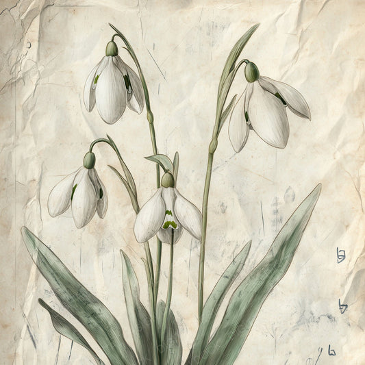 Sketch Snowdrop Notepad Digital Paper Pack (DDD003666)