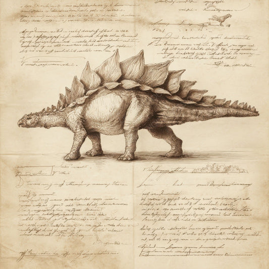 Sketch Stegosaurus Side Study Digital Paper Pack (DDD003668)