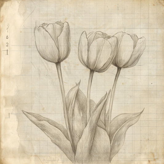 Sketch Tulip Colour Digital Paper Pack (DDD003691)