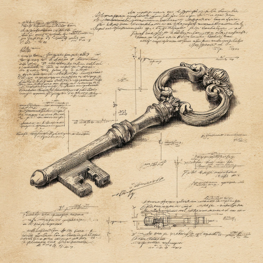 Sketch Vintage Key Handle Digital Paper Pack (DDD003695)