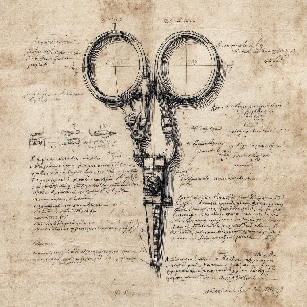 Sketch Vintage Scissors Open Digital Paper Pack (DDD003697)