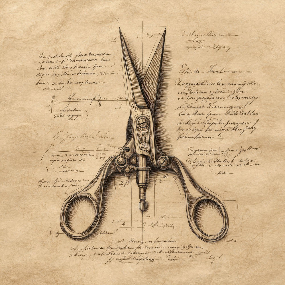 Sketch Vintage Scissors Open Digital Paper Pack (DDD003697)