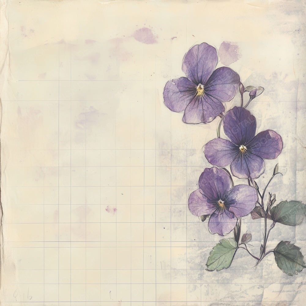 Sketch Violet Notepad Digital Paper Pack (DDD003700)