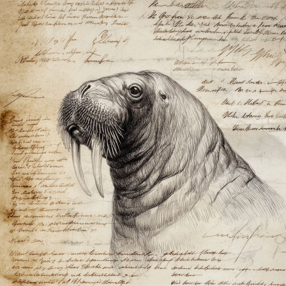 Sketch Walrus Arctic Sheet Digital Paper Pack (DDD003702)