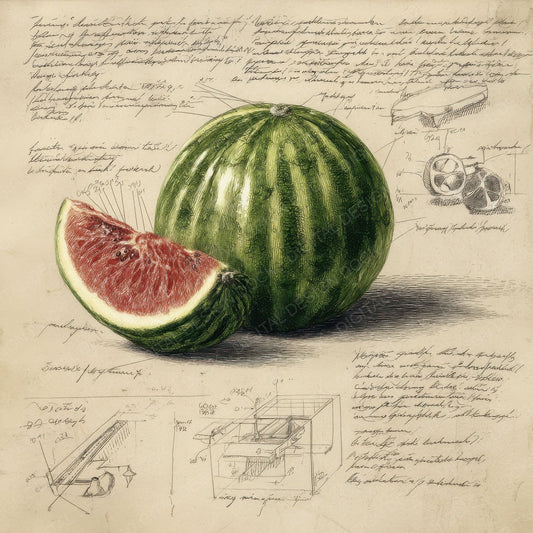 Sketch Watermelon Striped Rind Digital Paper Pack (DDD003703)