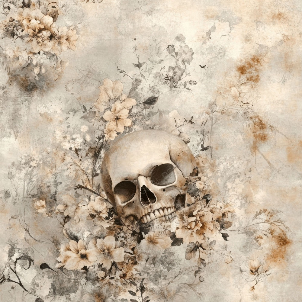 Skull Bloom Fade Digital Paper Pack (DDD003712)