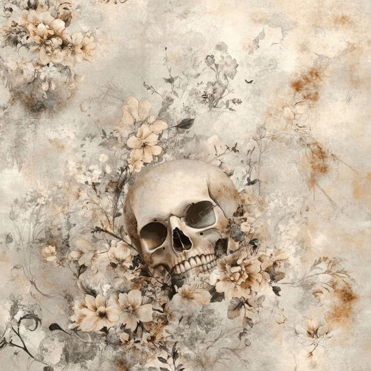 Skull Bloom Fade Digital Paper Pack (DDD003712)