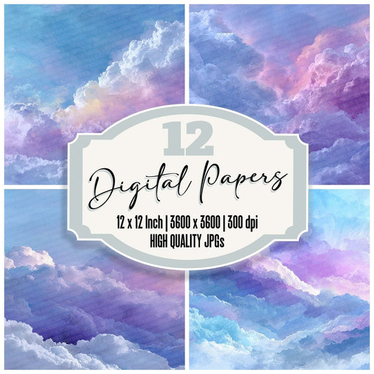 Sky Lilac Bleed Digital Paper Pack (DDD003716)