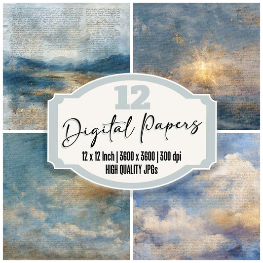 Sky Linen Christian Sacred Layers Digital Paper Pack (DDD003717)